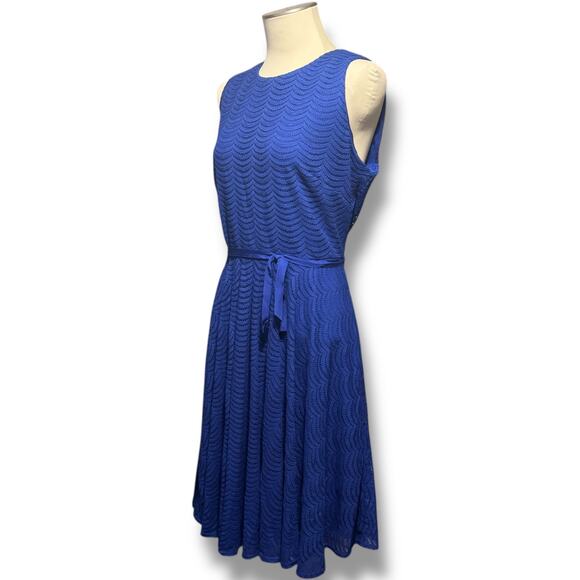 Danny and Nicole Sleeveless Scallop Dress Cobalt Blue 16 - Picture 2 of 6